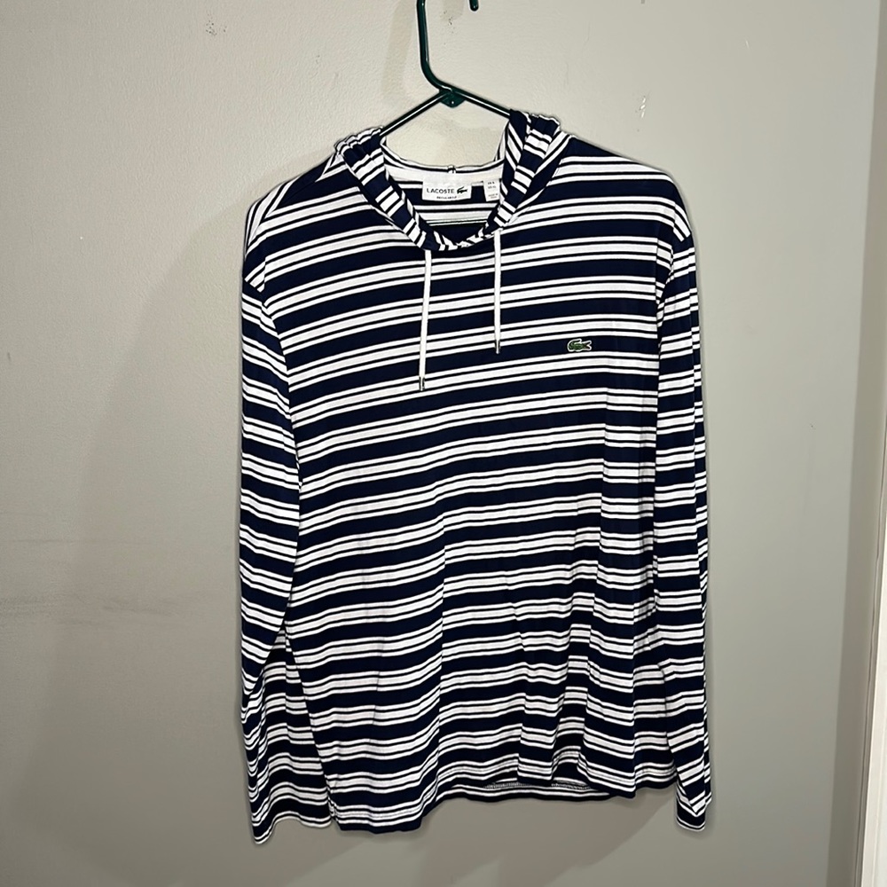 Men’s Lacoste, hooded shirt.